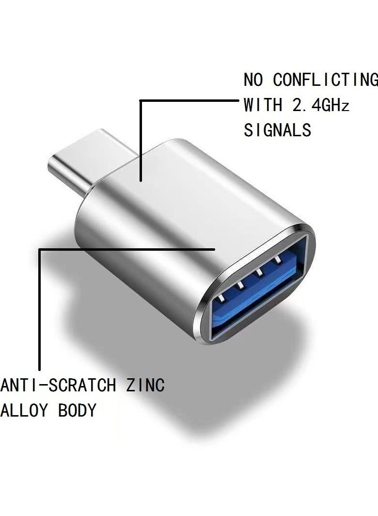erorex USB Type-C to USB.0 Adapter Pack of 2 USB C Male to USB3.0 Female Adapter Silver  - Image 2