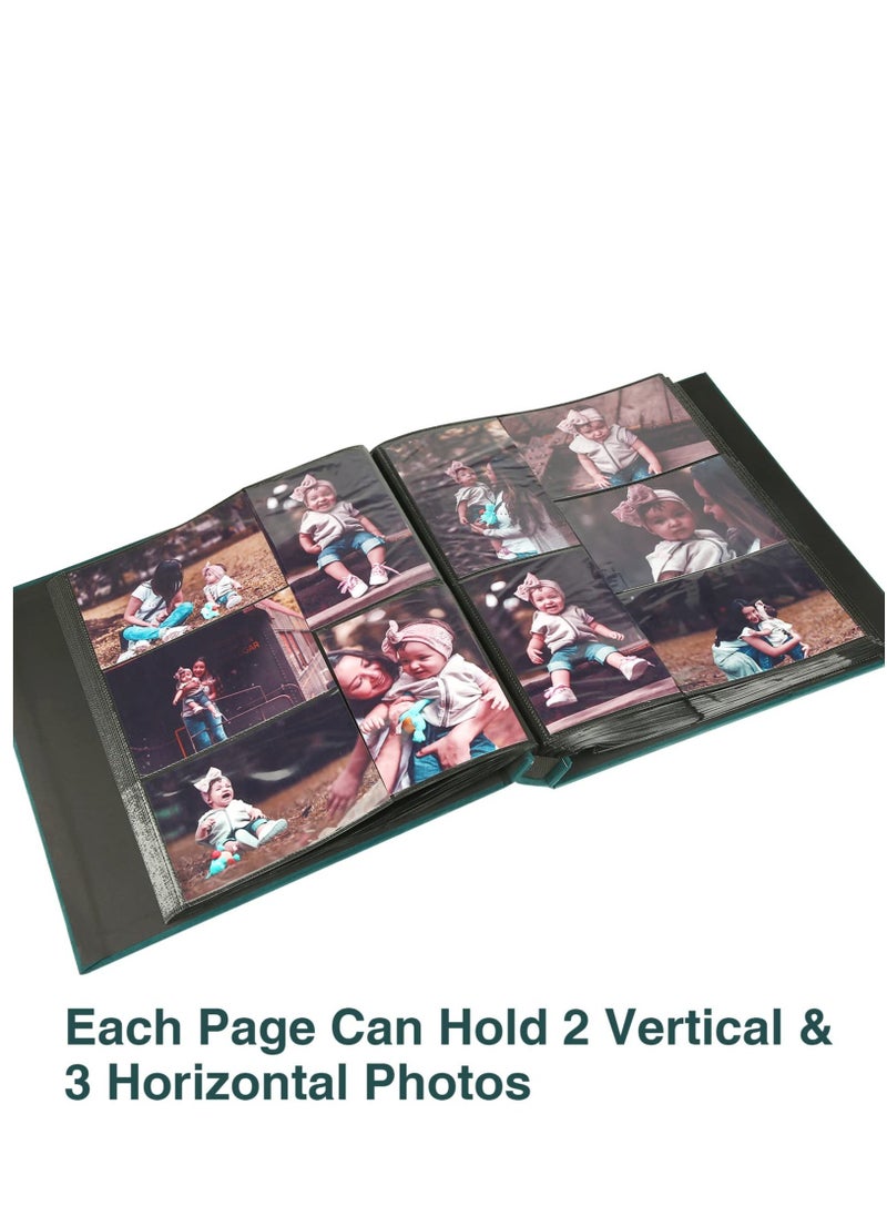 Generic - Baby Photo Album 4x6 600 Photos, 4x6 Photo Albums, Fabric Cover Photo Albums 4x6, Large Capacity Picture Albums, Family Photo Album, Large Cute Photo Album (600 Photos, Heart Blue) - Image 1