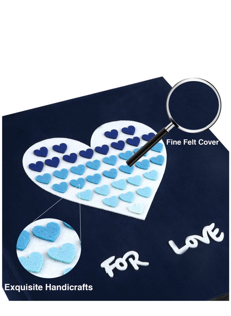 Generic - Baby Photo Album 4x6 600 Photos, 4x6 Photo Albums, Fabric Cover Photo Albums 4x6, Large Capacity Picture Albums, Family Photo Album, Large Cute Photo Album (600 Photos, Heart Blue) - Image 1