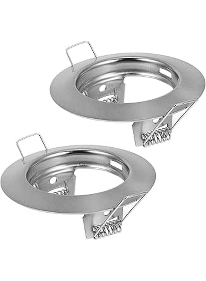 2Pcs Round Metal Recessed Spotlight Mounting Frame For Ceiling Downlight Holder Trim - Image 1