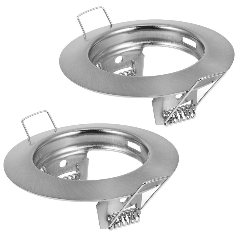 2Pcs Round Metal Recessed Spotlight Mounting Frame For Ceiling Downlight Holder Trim - Image 2