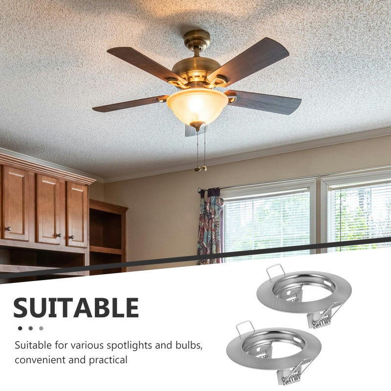 2Pcs Round Metal Recessed Spotlight Mounting Frame For Ceiling Downlight Holder Trim - Image 4