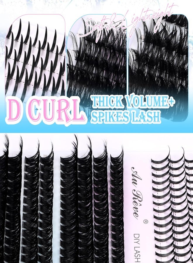 AuReve Lash Clusters Spikes Eyelash Clusters with Spiky Cluster 14-20mm Fluffy Volume 80D 100D Individual Lashes Lash Extensions Wispy D Curl Manga Natural Cluster Anime Eyelash Extensions - Image 5