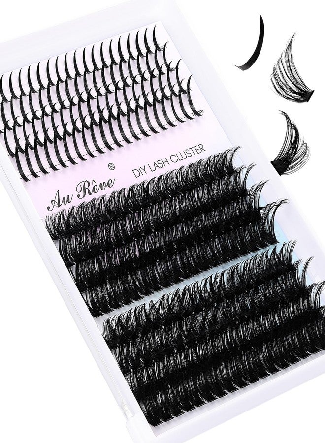 AuReve Lash Clusters Spikes Eyelash Clusters with Spiky Cluster 14-20mm Fluffy Volume 80D 100D Individual Lashes Lash Extensions Wispy D Curl Manga Natural Cluster Anime Eyelash Extensions - Image 1
