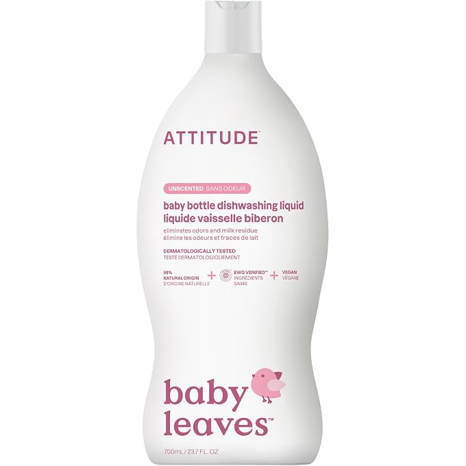 Attitude Baby Bottle & dishwashing liquid - Natural - Fragrance Free - 700ml - Image 4