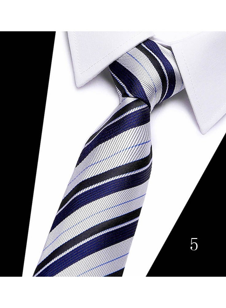 حِرَاس تصميم ربطة عنق رسمية للرجال لحفلات الزفاف والمناسبات الرسمية، أربطة أنيقة من قماش ملمس للقميص والبدلة - مخططة