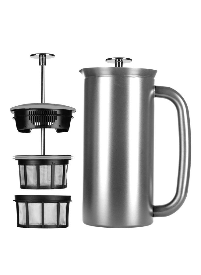 إسبرو ماكينة تحضير القهوة الفرنسية ESPRO P7 - مصنوعة من الفولاذ المقاوم للصدأ بجدار مزدوج معزول بفلتر دقيق، سعة 18 أونصة، مصنوعة من الفولاذ المقاوم للصدأ المصقول - Image 1