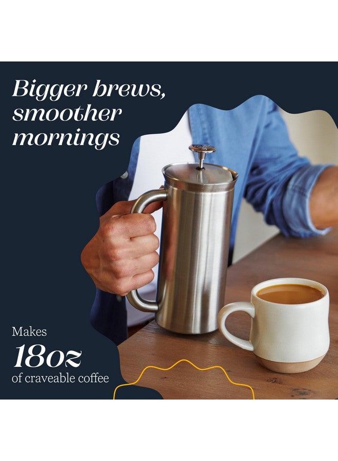 إسبرو ماكينة تحضير القهوة الفرنسية ESPRO P7 - مصنوعة من الفولاذ المقاوم للصدأ بجدار مزدوج معزول بفلتر دقيق، سعة 18 أونصة، مصنوعة من الفولاذ المقاوم للصدأ المصقول - Image 3