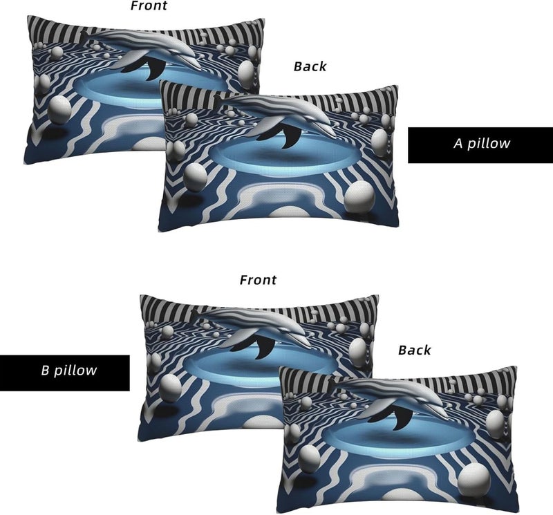 Dolphin Swimming Elegant and Unique Pillow Covers, with Full-Width Double-Sided Print, Perfect for Home Decor and Gifts 12"x20" - Image 4