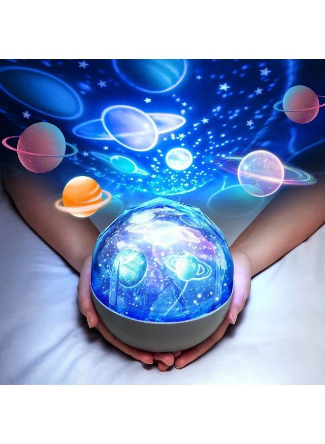 One Fire Solar System Projector Night Light for Kids Toys, 360°Rotating+5 Films Planets Space Projector Light, Planetarium Projector Space Toys, Planet Toys for Kids Night Light Projector for Kids Room Decor - Image 1