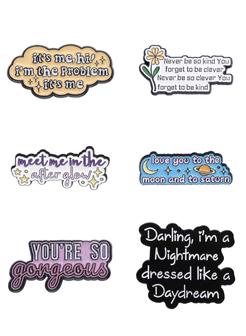 إعادة الصياغة 6 قطع دبابيس/بروشات/شارات مينا تايلور سويفت للسترات وحقائب الظهر والحقائب والقبعات ولوحات الدبابيس - Image 1