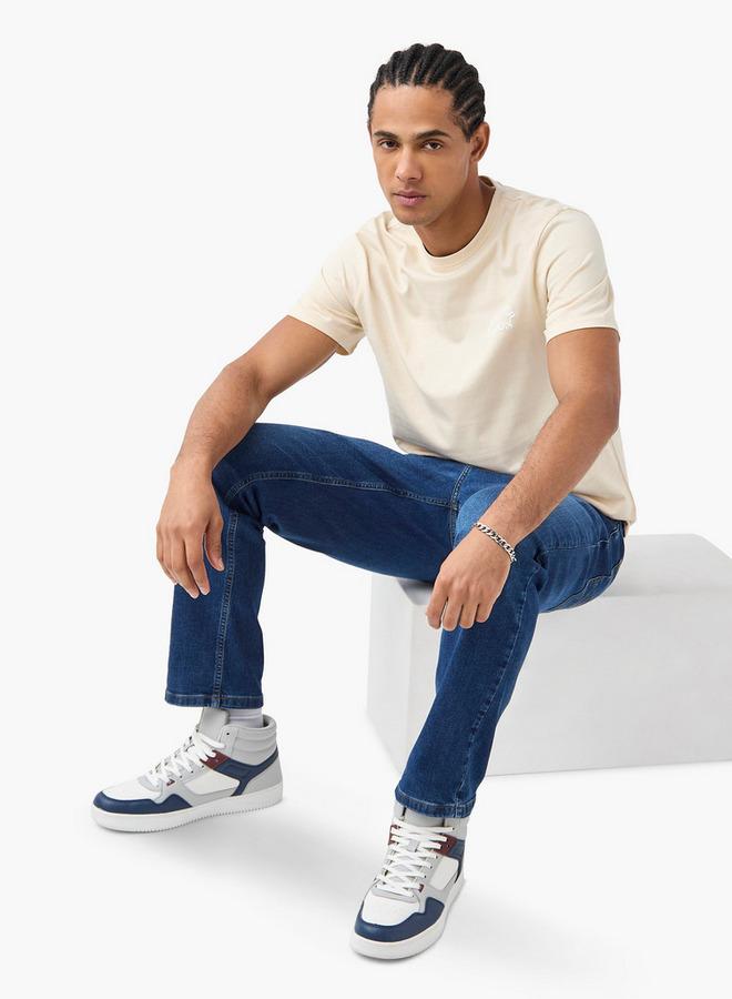 Lee Cooper Graphic Print Crew Neck T-shirt with Short Sleeves - Image 2