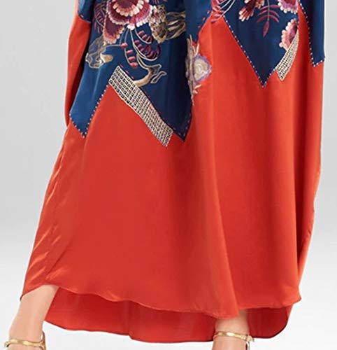 YouKD Women's Summer Bohemian Long Kaftan Ethnic Pattern Maxi Dress Beach Bikini Cover Ups Sunblock - Image 4