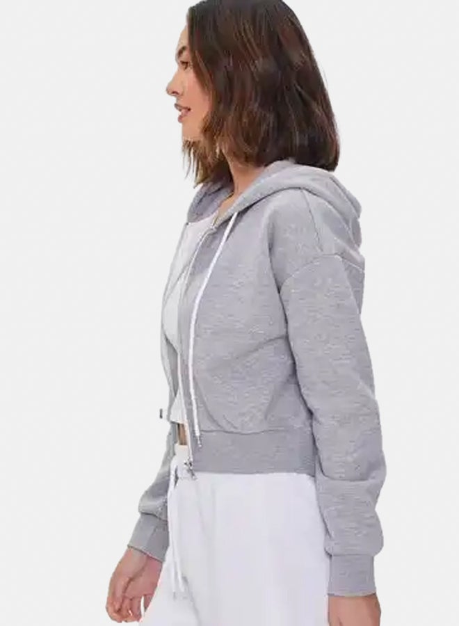 FOREVER 21 Basic Fleece Zip-Up Hoodie  - Image 2