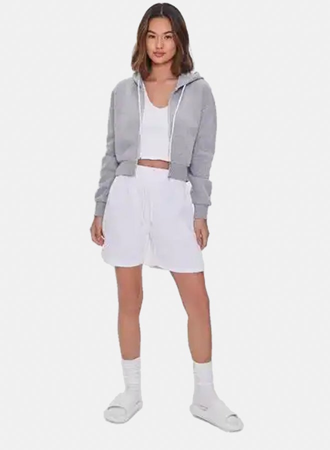 FOREVER 21 Basic Fleece Zip-Up Hoodie  - Image 4