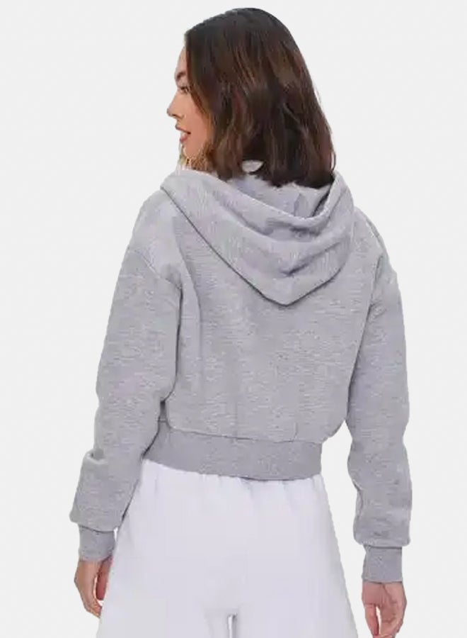 FOREVER 21 Basic Fleece Zip-Up Hoodie  - Image 3