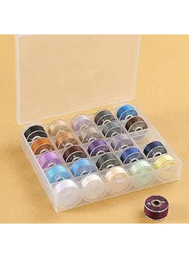 Transparent Portable Sewing Thread Spool Box With 25 Slots For Craft Storage - Image 1