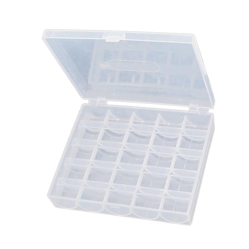 Transparent Portable Sewing Thread Spool Box With 25 Slots For Craft Storage - Image 5