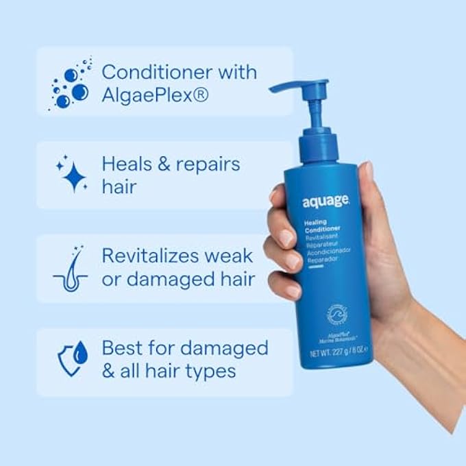 Aquage HEALING CONDITIONER Â€“ CONTAINS ALGAEPLEX MARINE BOTANICALS TO MOISTURIZE AND REPAIR DRY OR DAMAGED HAIR AND BUILD STRENGTH FROM THE INSIDE OUT, 8 OZ - Image 3