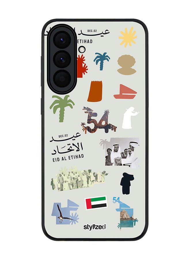 For Samsung Galaxy A37 Case,Slim fit Camera Protection, Shockproof Thin Phone cover  - Eid Al Etihad 54 National Day Light Grey