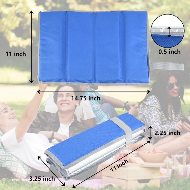 Cosmos 2 Pcs Foldable Sitting Pad Seat Cushion Portable Sitting Mat Foam Camping Sit Cushion Insulated Sitting Pad Hiking Sitting Mat Waterproof Seating Mat with Strap for Travel Picnic Hiking Fishing - Image 3