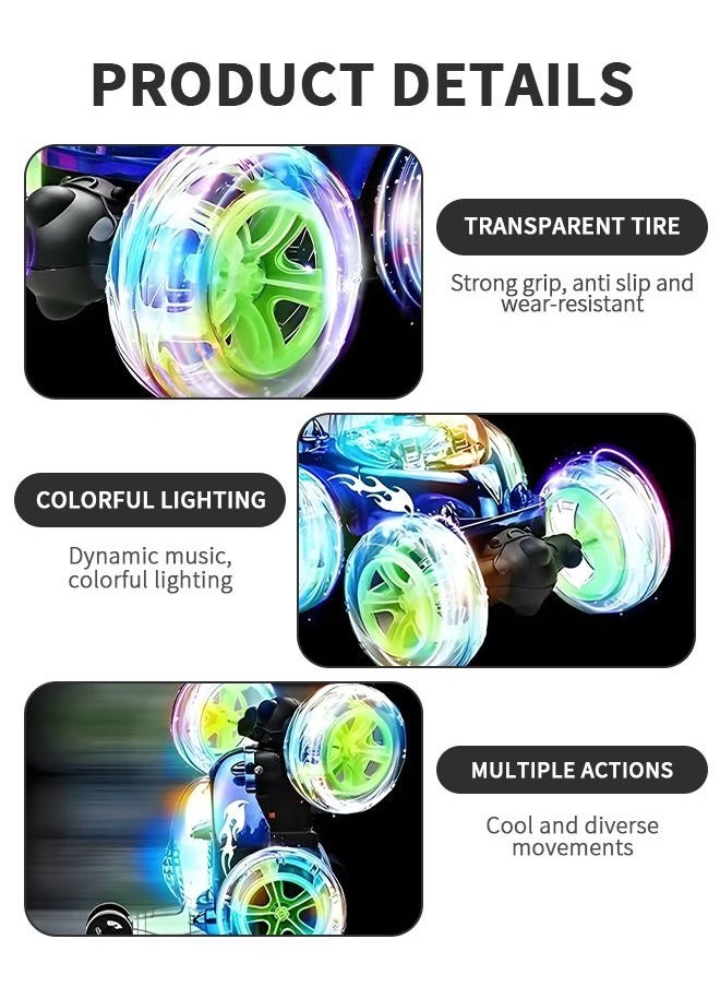 GROIC - Remote Control Car, Stunt RC Car Invincible 360°Rolling Twister with Colorful Lights & Music Switch, Rechargeable Remote Control Car for Boys and Girls - Image 1