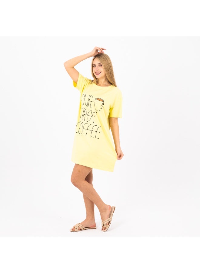 zecotex  Women's Cotton Nightshirt Dress | Printed Short Sleeve Sleepwear | Comfortable Summer Loungewear for Women  - Image 3