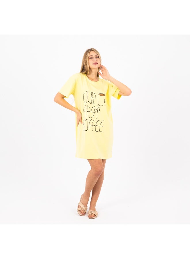 zecotex  Women's Cotton Nightshirt Dress | Printed Short Sleeve Sleepwear | Comfortable Summer Loungewear for Women  - Image 5