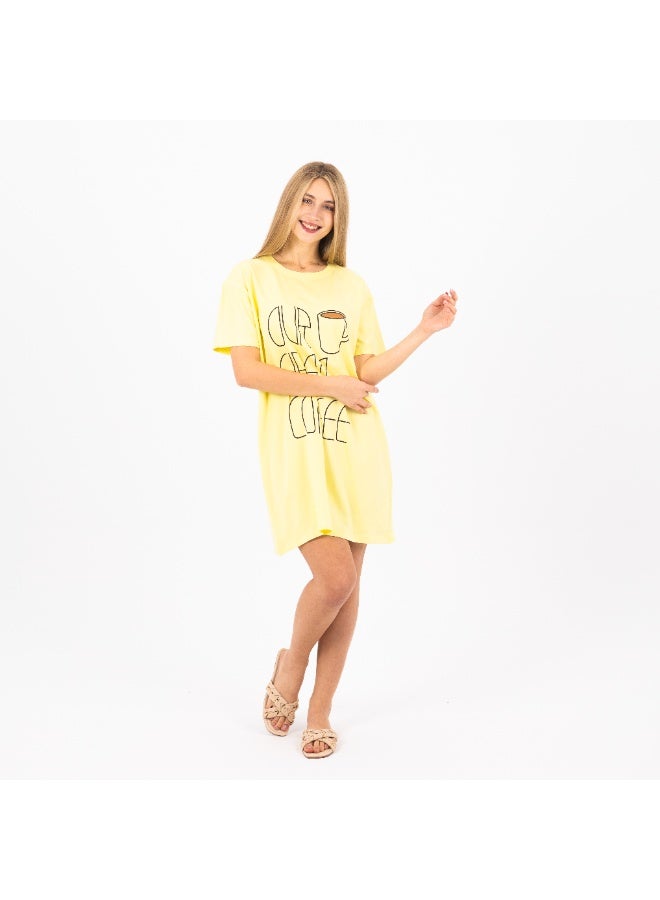 zecotex  Women's Cotton Nightshirt Dress | Printed Short Sleeve Sleepwear | Comfortable Summer Loungewear for Women  - Image 1