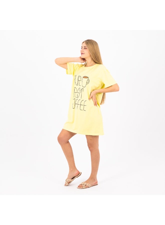 zecotex  Women's Cotton Nightshirt Dress | Printed Short Sleeve Sleepwear | Comfortable Summer Loungewear for Women  - Image 2