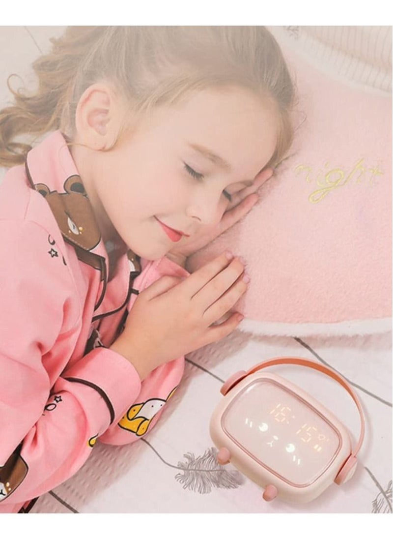 ماركة غير محددة - ساعة منبه للأطفال ، ساعة منبه رقمية LED ، ضوء إيقاظ وضوء ليلي ، ساعة مدرب نوم للأطفال ، منبهين / غفوة / تحكم صوتي ، منبه لطيف بجانب السرير لغرف نوم الأولاد - Image 1