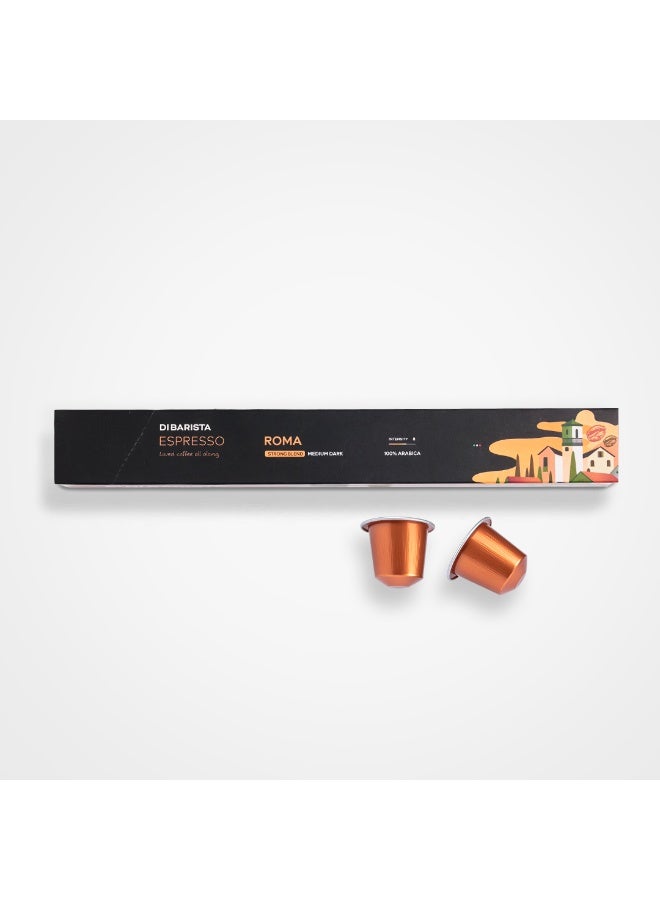 DI BARISTA Coffee Di Barista Roma Coffee Capsules – Signature 100% Arabica Multi-Origin Espresso Pods | Nespresso Compatible | Medium Dark Roast | Berry & Citrus Notes - Image 1