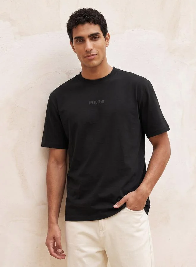 لي كوبر Lee Cooper Regular Fit Crew Neck Short Sleeves Logo Print T-shirt