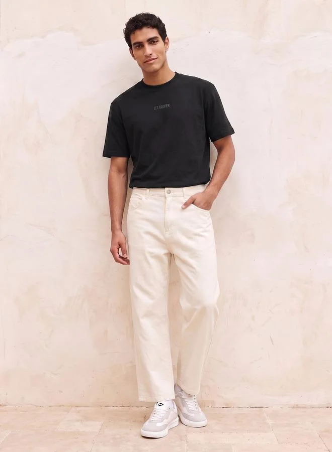 لي كوبر Lee Cooper Regular Fit Crew Neck Short Sleeves Logo Print T-shirt