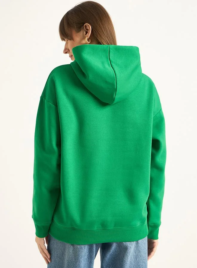 Femmella  Green Oversized Hoodie with Front Pocket for Women | Best Price UAE