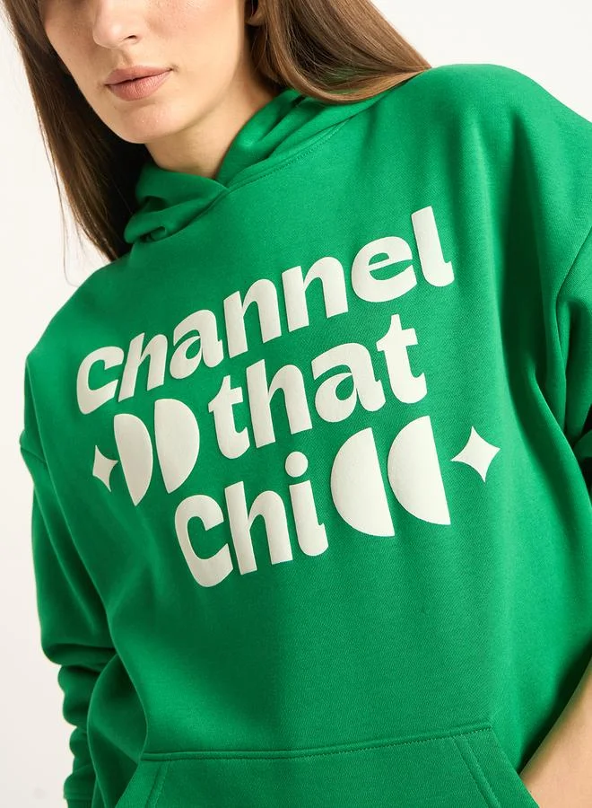 Femmella  Green Oversized Hoodie with Front Pocket for Women | Best Price UAE