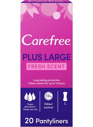 CAREFREE Daily Panty Liners, Plus Large, Fresh Scent, Pack of 20 - pzsku/Z317D40D95FE4876C0D37Z/45/1752847482/06f5d500-a8cb-49da-b5b4-0d022eb81283