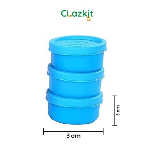 Clazkit حاويات تخزين دائرية صغيرة من بلاستيك كلزكيت خالية من BPA | محكمة الإغلاق ومقاومة للتسرب | آمنة للاستخدام في الميكروويف وغسالة الصحون | مثالية للنزهات، والتسلق، وتخزين المطبخ (40 مل × 9 | متعددة الألوان) - Image 3