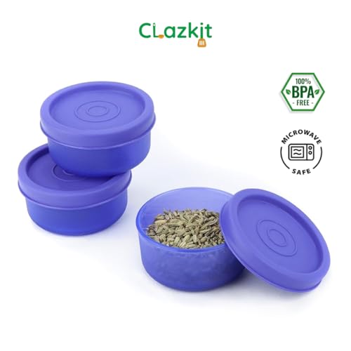 Clazkit حاويات تخزين دائرية صغيرة من بلاستيك كلزكيت خالية من BPA | محكمة الإغلاق ومقاومة للتسرب | آمنة للاستخدام في الميكروويف وغسالة الصحون | مثالية للنزهات، والتسلق، وتخزين المطبخ (40 مل × 9 | متعددة الألوان) - Image 4