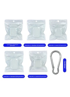Suitable For Airpods Transparent Pro2 Earphone Case 3 Generation Apple Bluetooth Earphone Case Earphone Case Pro Protective Cover-Color:TPU Soft Shell Pearl Bag Silver Mountaineering Buckle-Applicab