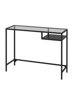 Old_Feller Modern Versatile Glass Entryway Table, Laptop Table ,Steel Black Tempered Glass Sofa Table, Metal Frame, Easy to Assemble, Adjustable Feet, for Living Room, Hallway, Black 74X100X36cm  - Image 5