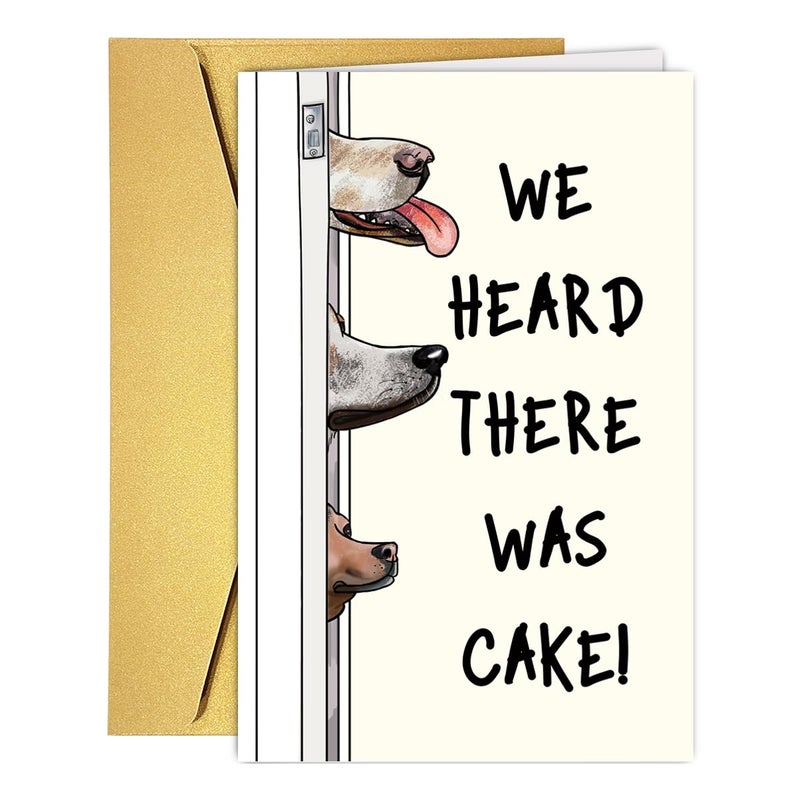 COLINHELIN Funny Dog Birthday Cake Card for Him Her, Happy Birthday Card from Dog, Cute Birthday Cards for Dog Lovers, Dog Bady Card for Dog Mom Dog Dad Dog Friend, Birthday Card for Dog Owner - Image 1