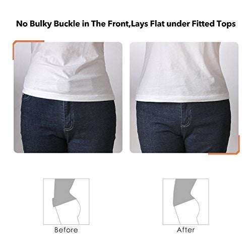 JASGOOD No Show Women Stretch Belt Invisible Elastic Web Strap Belt with Flat Buckle for Jeans Pants Dresses - Image 5