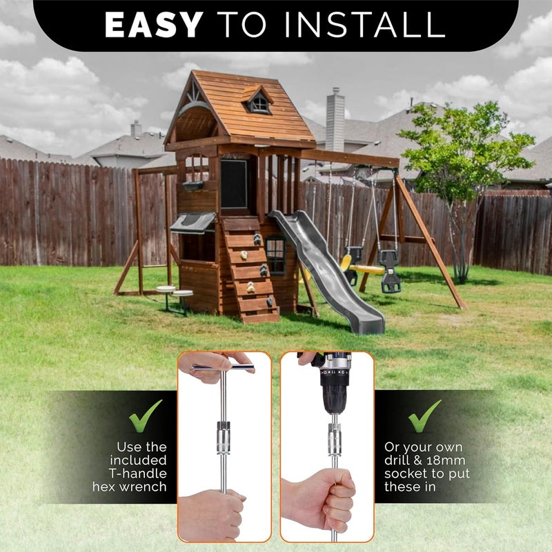 MightyPhine Ground Anchors Screw in - 12" Set of 16 with Drill Bit - Earth Anchors - Ground Stakes Heavy Duty - Mobile Home Anchors - Shed Anchor Kit - Swing Set Anchors - Tree Stakes - Awning Canopy Anchor - Image 5