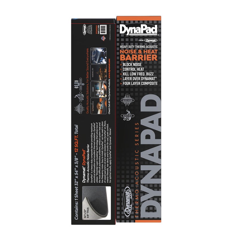 DYNAMAT 21100 DynaPad 32 x 54 x 0452 Thick NonAdhesive Sound Deadener Black Made in USA