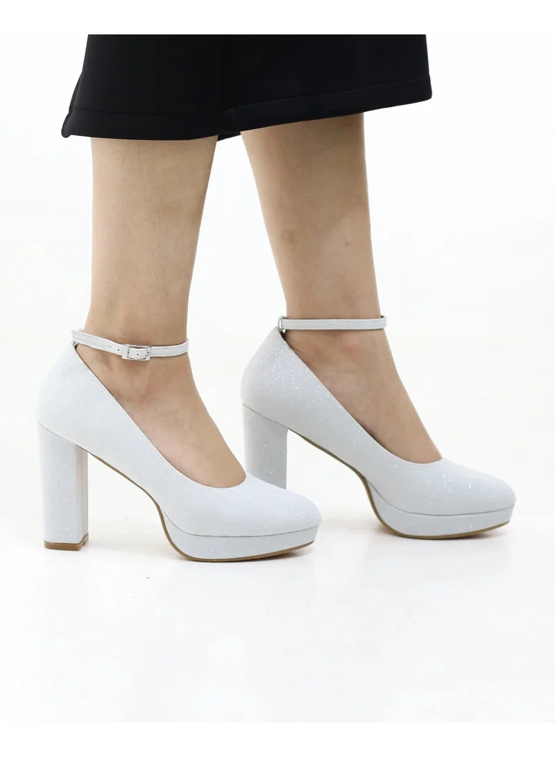 Lamaraparis  IRANA SHIMMER ANKLE STRAP PLATFORM COURTS HEEL SILVER for Women | Best Price UAE