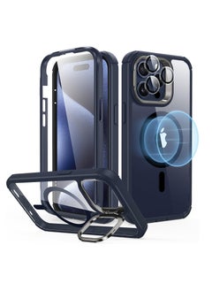 ESR ESR for iPhone 15 Pro Max Case, Full-Body Shockproof Compatible with MagSafe Cover, 2-Part Tough Magnetic Phone Case with Stand， Exceeds  Protection, Armor Series, Clear Blue  - Image 1