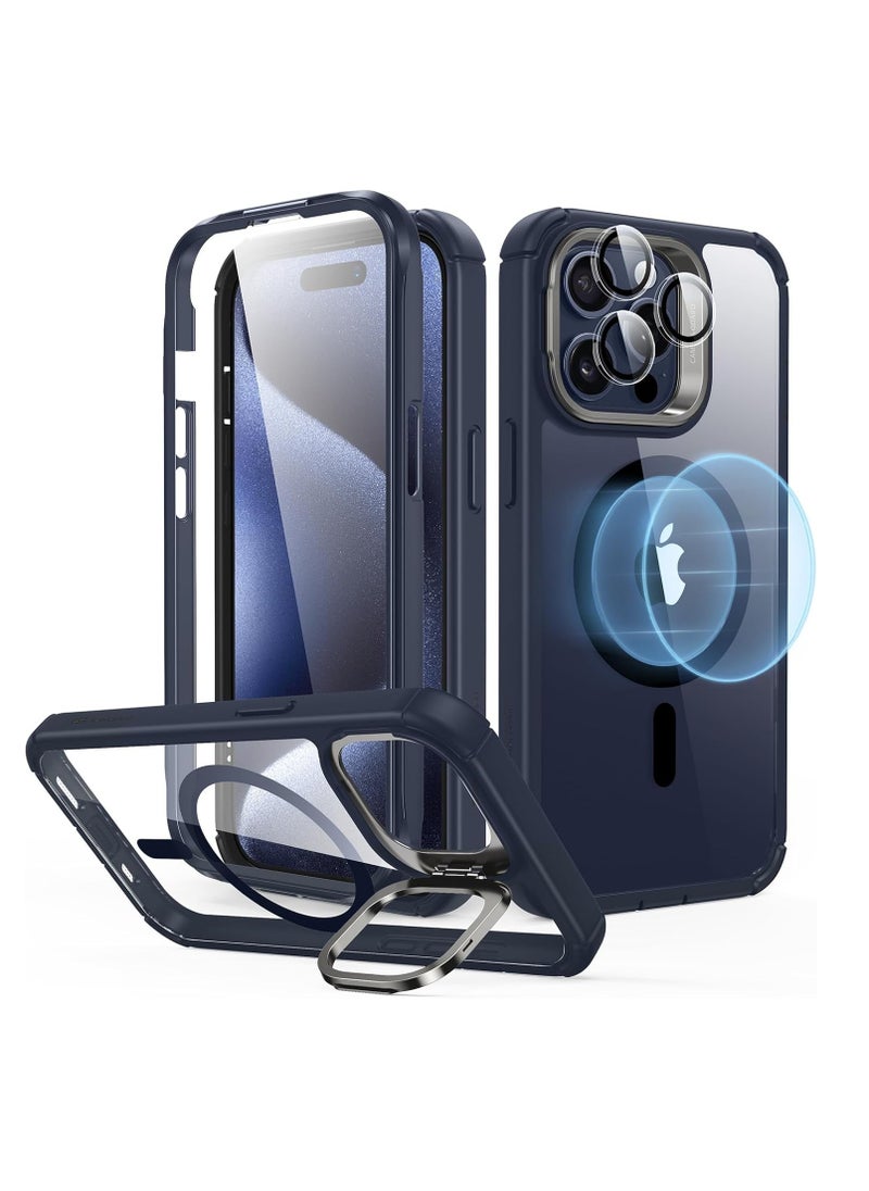 ESR - ESR for iPhone 15 Pro Max Case, Full-Body Shockproof Compatible with MagSafe Cover, 2-Part Tough Magnetic Phone Case with Stand， Exceeds  Protection, Armor Series, Clear Blue - Image 1