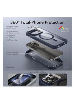 ESR ESR for iPhone 15 Pro Max Case, Full-Body Shockproof Compatible with MagSafe Cover, 2-Part Tough Magnetic Phone Case with Stand， Exceeds  Protection, Armor Series, Clear Blue  - Image 3