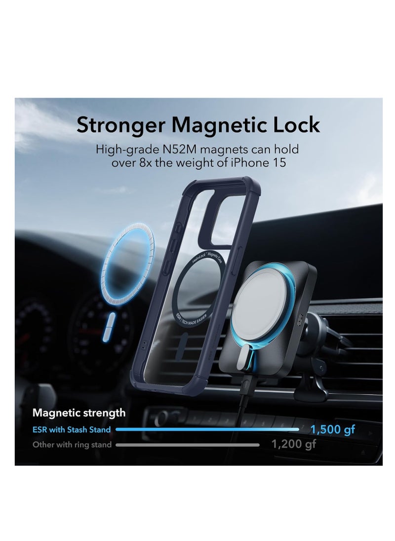 ESR - ESR for iPhone 15 Pro Max Case, Full-Body Shockproof Compatible with MagSafe Cover, 2-Part Tough Magnetic Phone Case with Stand， Exceeds  Protection, Armor Series, Clear Blue - Image 1